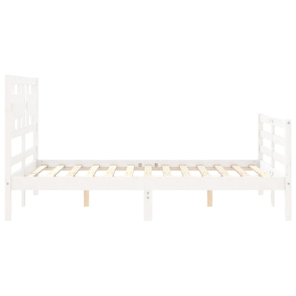 Bed Frame without Mattress White 120x200 cm Solid Wood