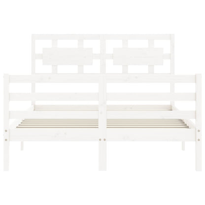 Bed Frame without Mattress White 120x200 cm Solid Wood