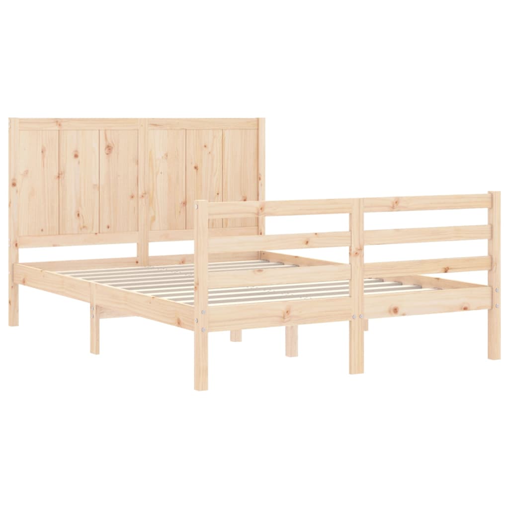 Bed Frame without Mattress Small Double Solid Wood