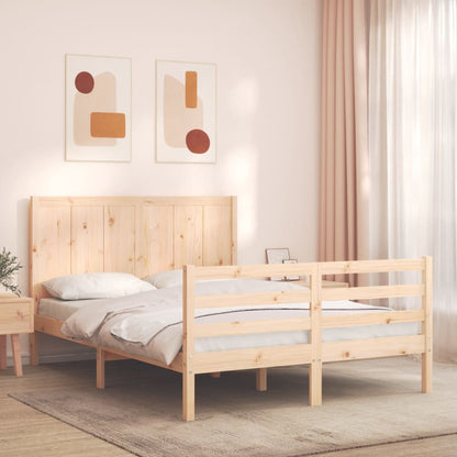 Bed Frame without Mattress Double Solid Wood
