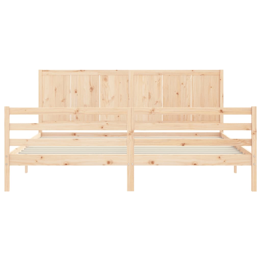 Bed Frame without Mattress 200x200 cm Solid Wood