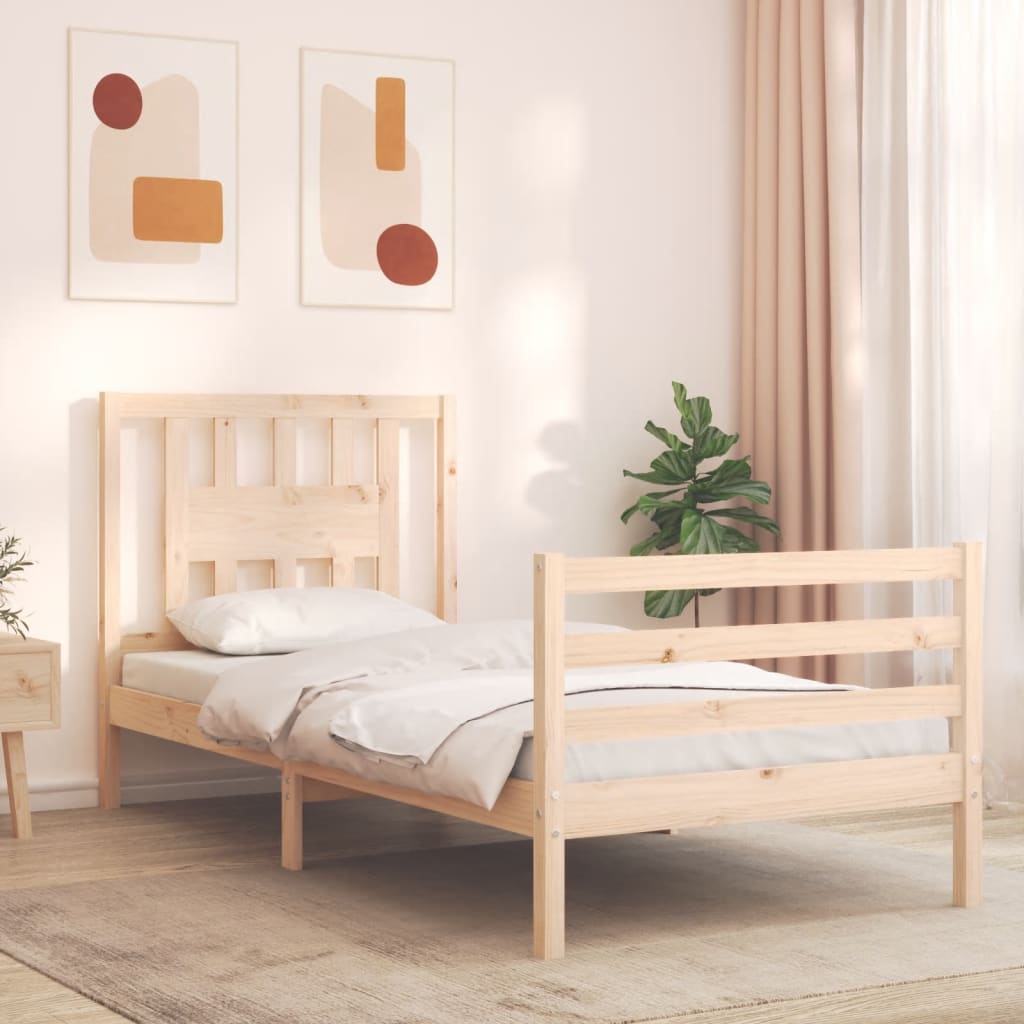 Bed Frame without Mattress Single Solid Wood