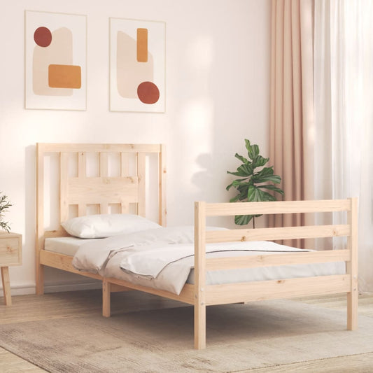 Bed Frame without Mattress Single Solid Wood