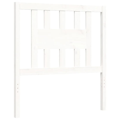 Bed Frame without Mattress White Single Solid Wood
