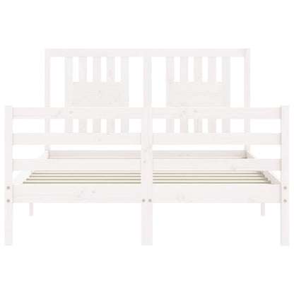 Bed Frame without Mattress White Small Double Solid Wood