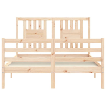 Bed Frame without Mattress Double Solid Wood