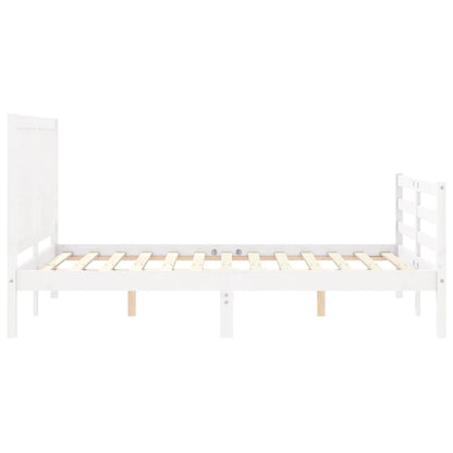 Bed Frame without Mattress White 140x200 cm Solid Wood
