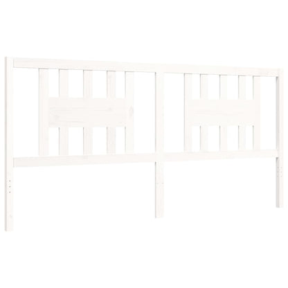 Bed Frame without Mattress White 200x200 cm Solid Wood