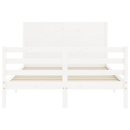 Bed Frame without Mattress White 140x190 cm Solid Wood