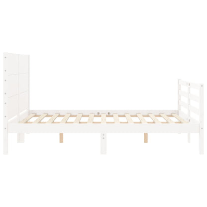 Bed Frame without Mattress White 140x190 cm Solid Wood