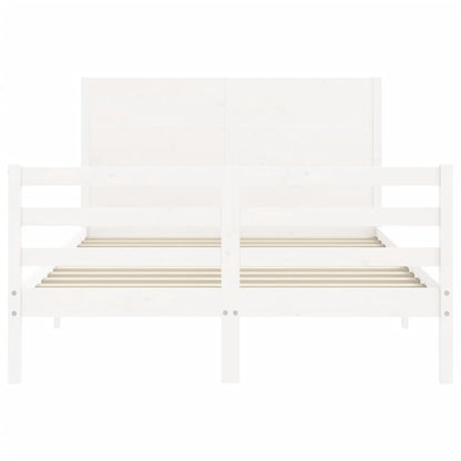 Bed Frame without Mattress White 140x200 cm Solid Wood