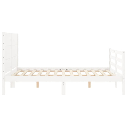 Bed Frame without Mattress White 140x200 cm Solid Wood