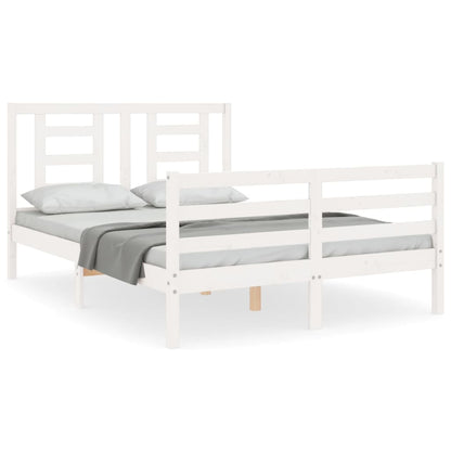 Bed Frame without Mattress White Small Double Solid Wood