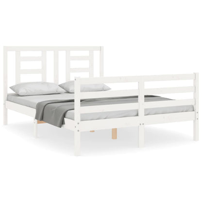 Bed Frame without Mattress White 140x200 cm Solid Wood