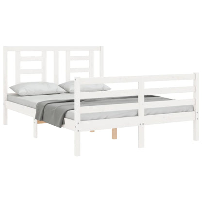 Bed Frame without Mattress White 140x200 cm Solid Wood
