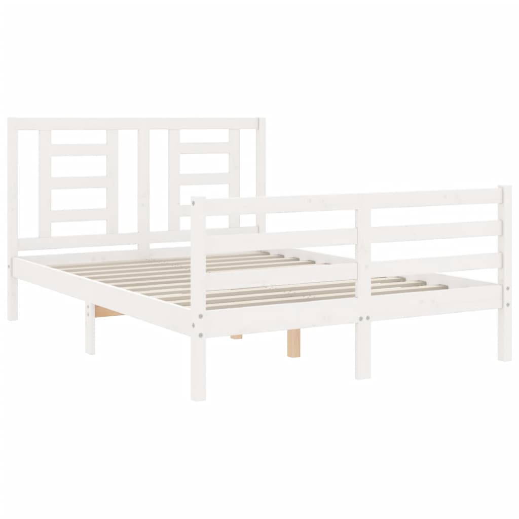 Bed Frame without Mattress White 140x200 cm Solid Wood