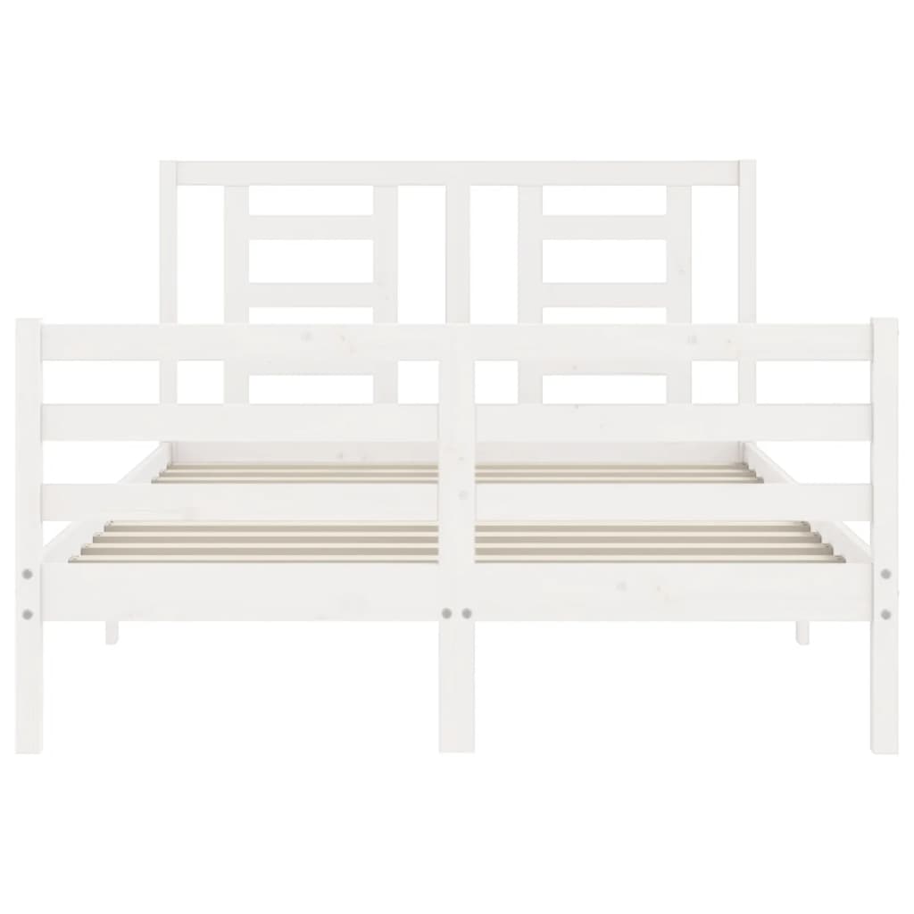 Bed Frame without Mattress White 140x200 cm Solid Wood