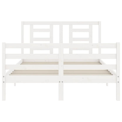 Bed Frame without Mattress White 140x200 cm Solid Wood