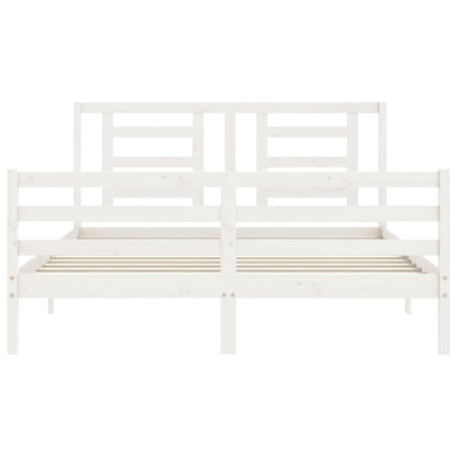 Bed Frame without Mattress White 160x200 cm Solid Wood