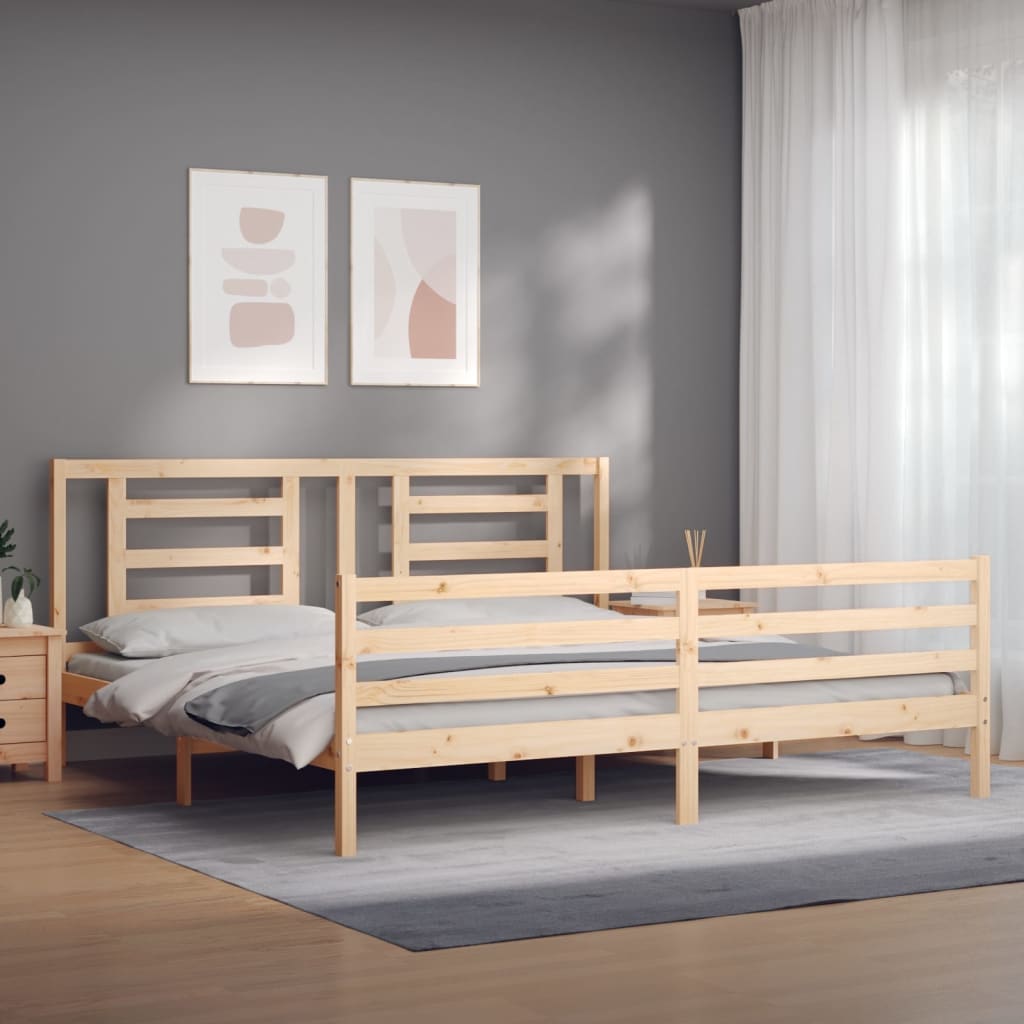 Bed Frame without Mattress 200x200 cm Solid Wood