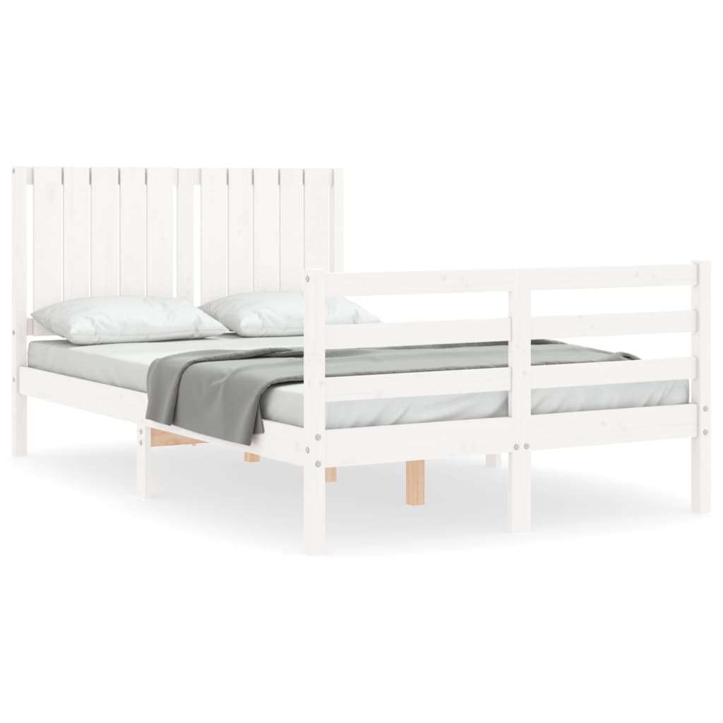 Bed Frame without Mattress White 120x200 cm Solid Wood