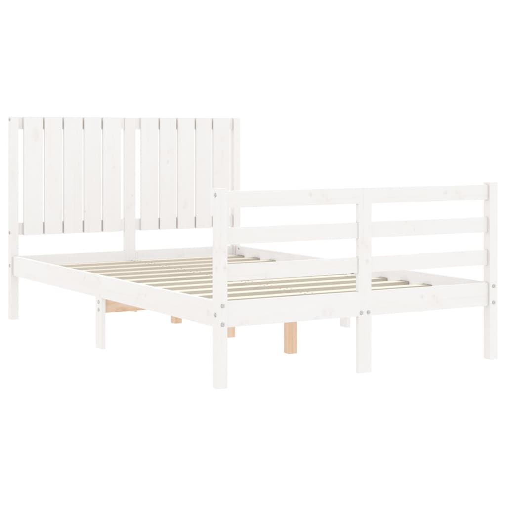 Bed Frame without Mattress White 120x200 cm Solid Wood