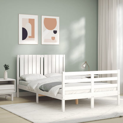 Bed Frame without Mattress White 120x200 cm Solid Wood