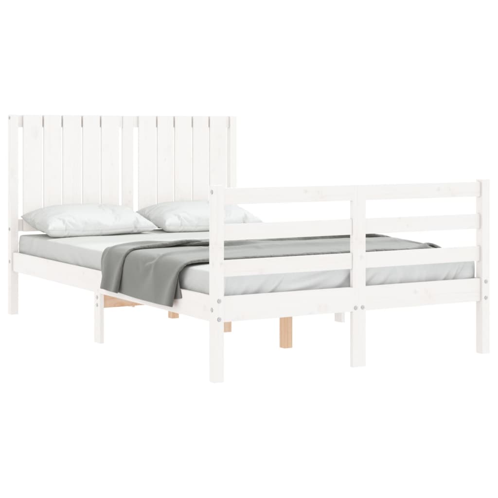 Bed Frame without Mattress White 120x200 cm Solid Wood