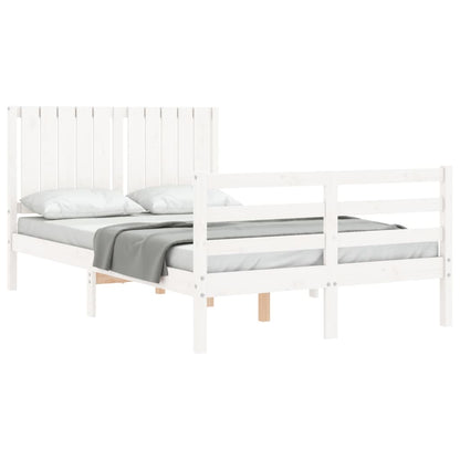 Bed Frame without Mattress White 120x200 cm Solid Wood
