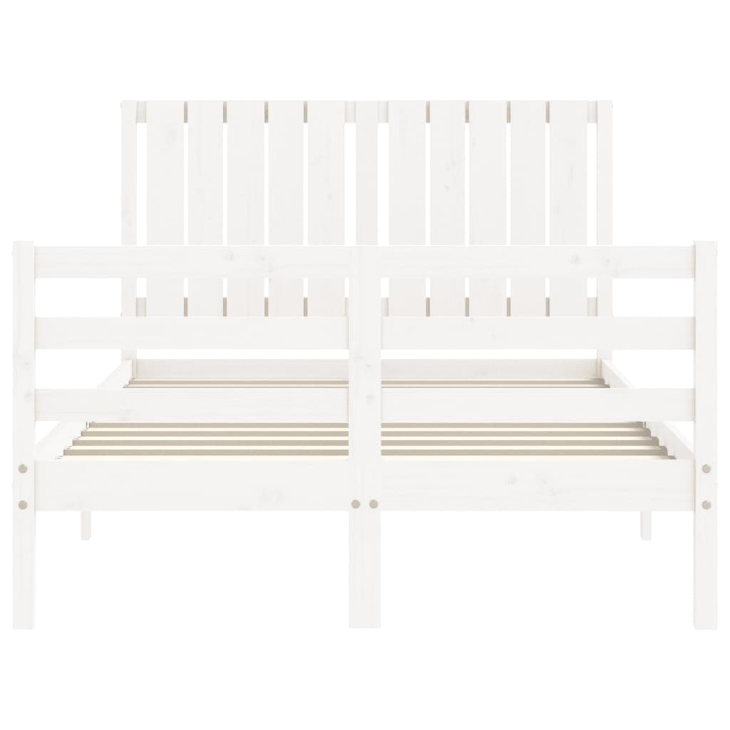 Bed Frame without Mattress White 120x200 cm Solid Wood