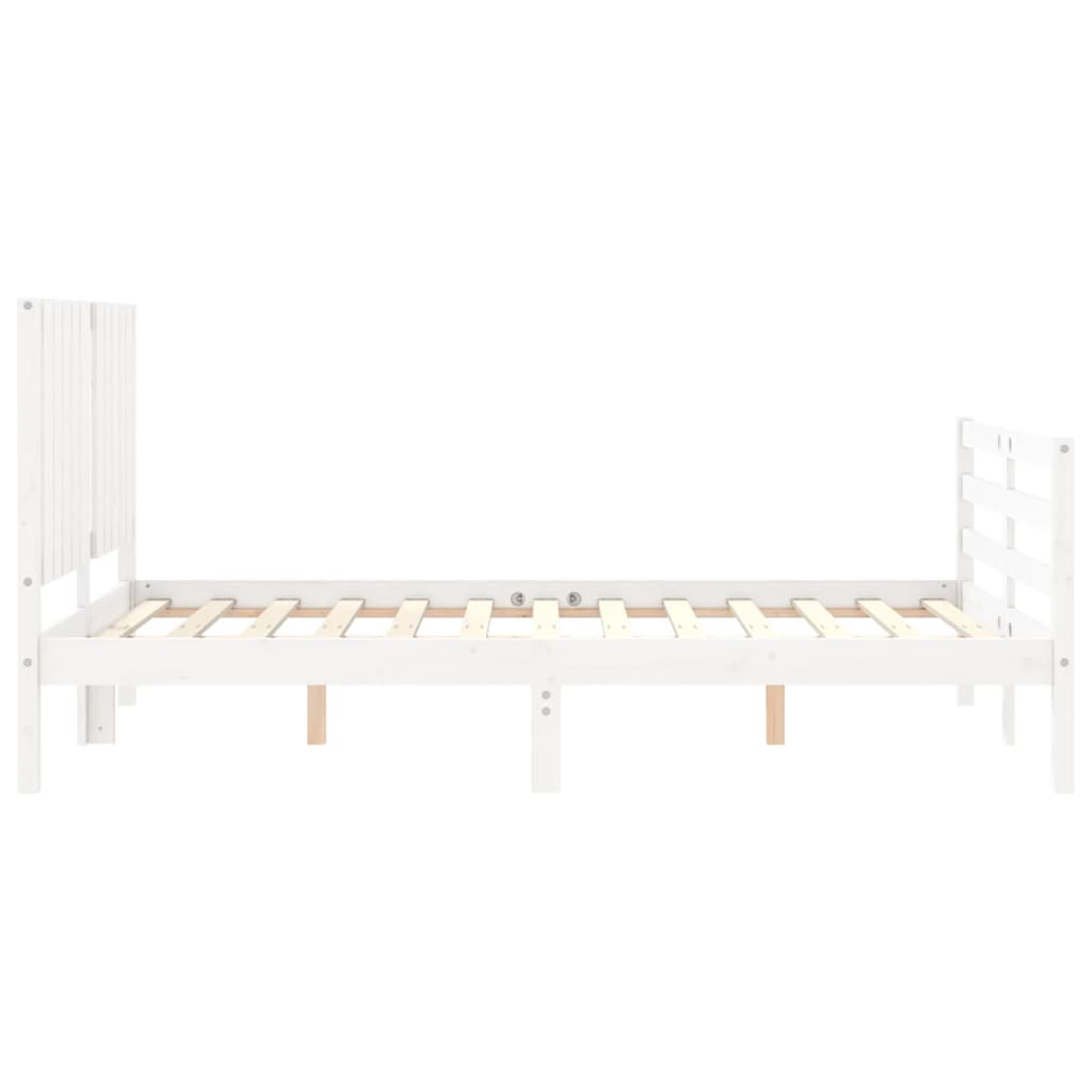 Bed Frame without Mattress White 120x200 cm Solid Wood
