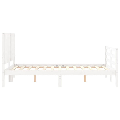 Bed Frame without Mattress White 120x200 cm Solid Wood