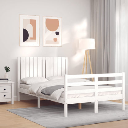 Bed Frame without Mattress White 120x200 cm Solid Wood