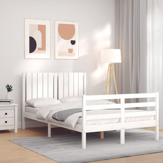 Bed Frame without Mattress White 120x200 cm Solid Wood