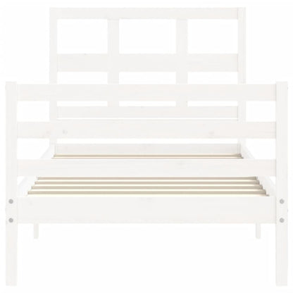 Bed Frame without Mattress White Small Single Solid Wood