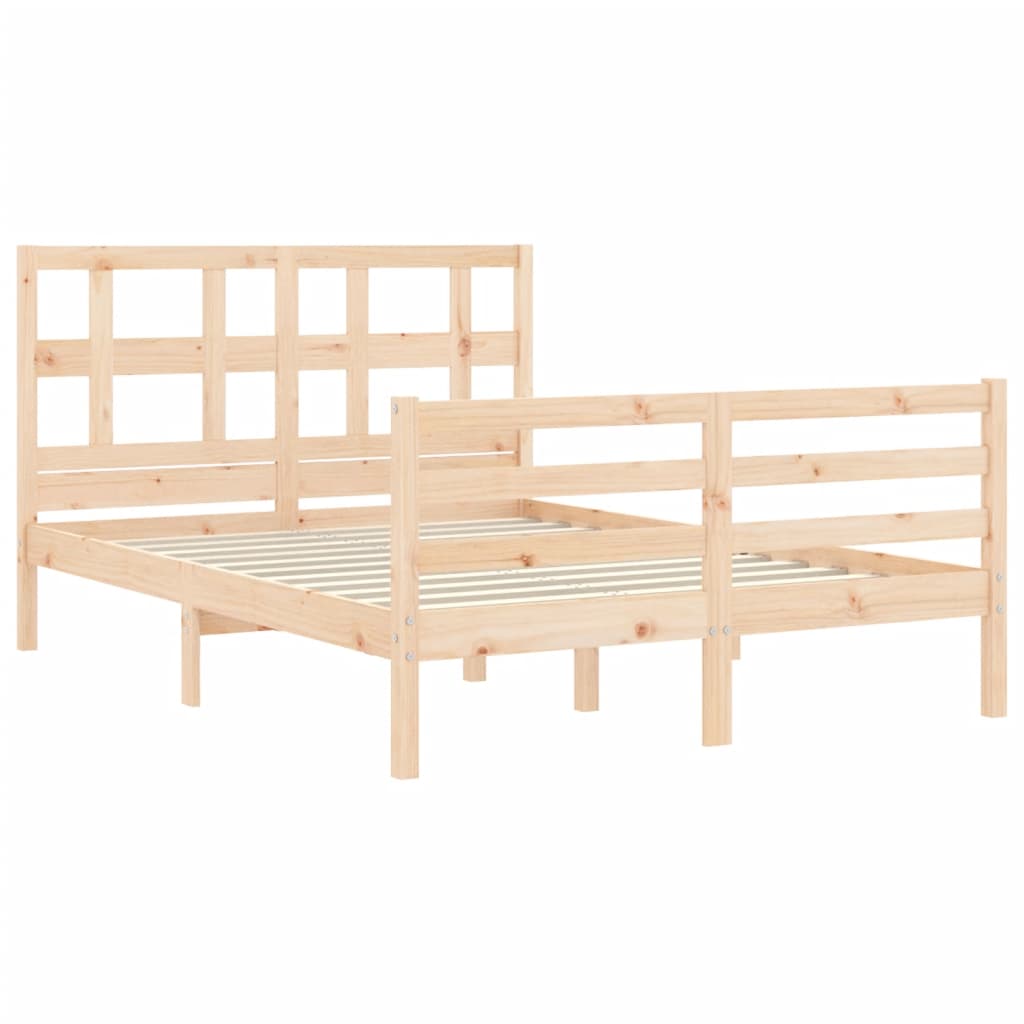 Bed Frame without Mattress Small Double Solid Wood