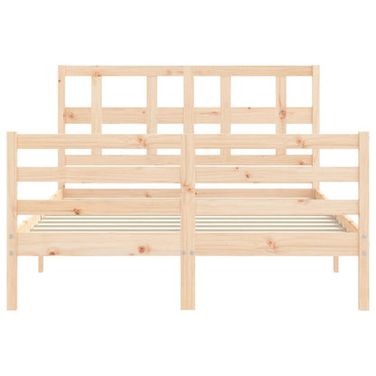 Bed Frame without Mattress Double Solid Wood