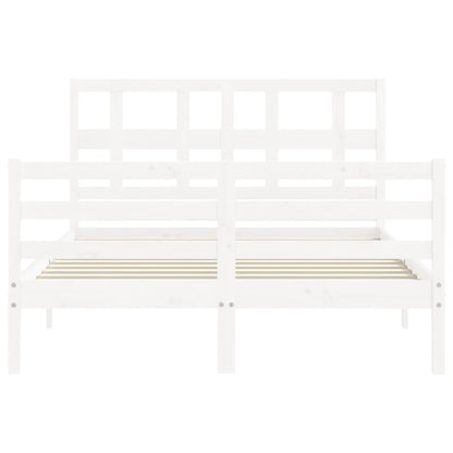 Bed Frame without Mattress White 140x190 cm Solid Wood