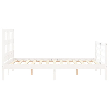 Bed Frame without Mattress White 140x190 cm Solid Wood