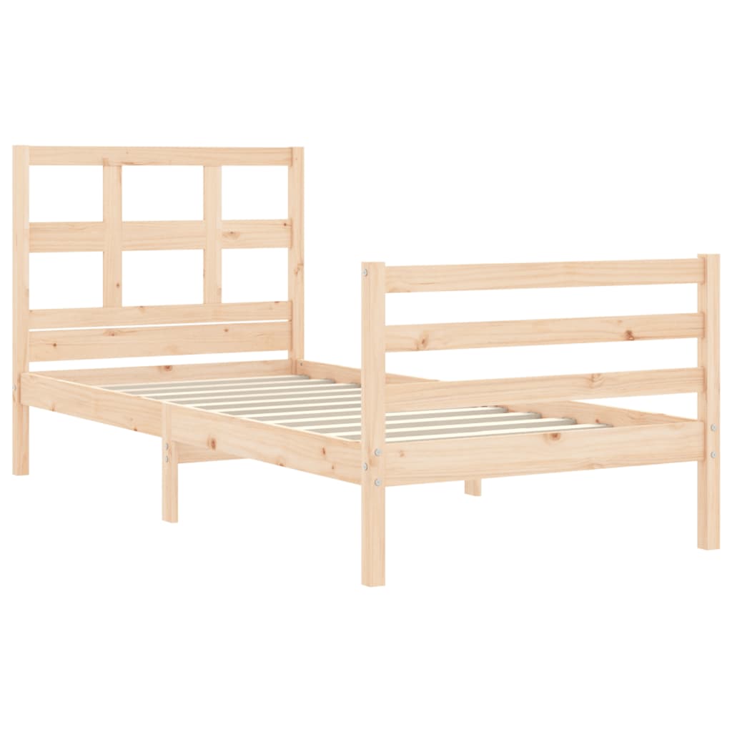 Bed Frame without Mattress 90x200 cm Solid Wood