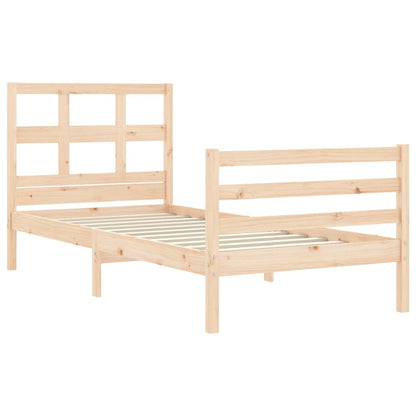 Bed Frame without Mattress 90x200 cm Solid Wood