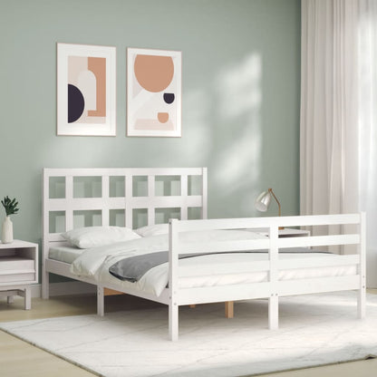 Bed Frame without Mattress White 120x200 cm Solid Wood