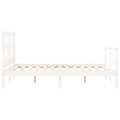 Bed Frame without Mattress White 120x200 cm Solid Wood