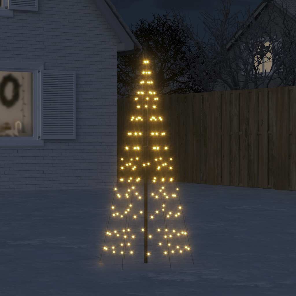 LED Christmas Tree on Flagpole 200 LEDs Warm White 180 cm