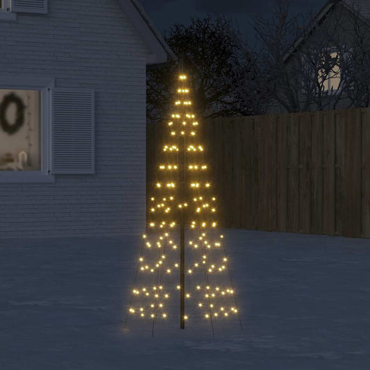 LED Christmas Tree on Flagpole 200 LEDs Warm White 180 cm