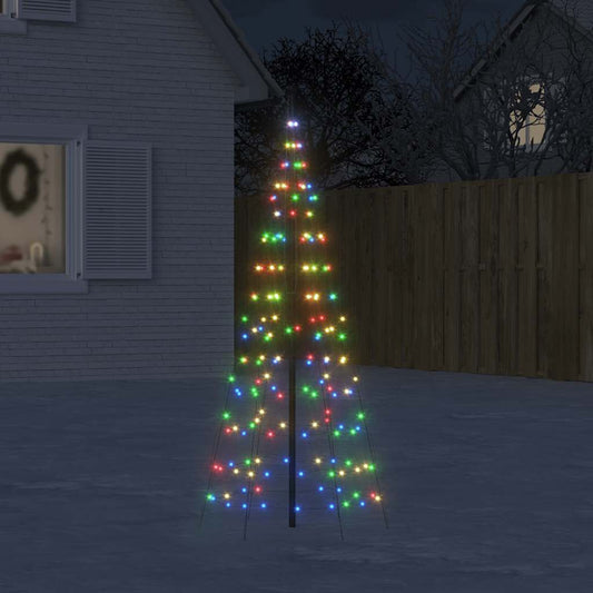 LED Christmas Tree on Flagpole 200 LEDs Colourful 180 cm