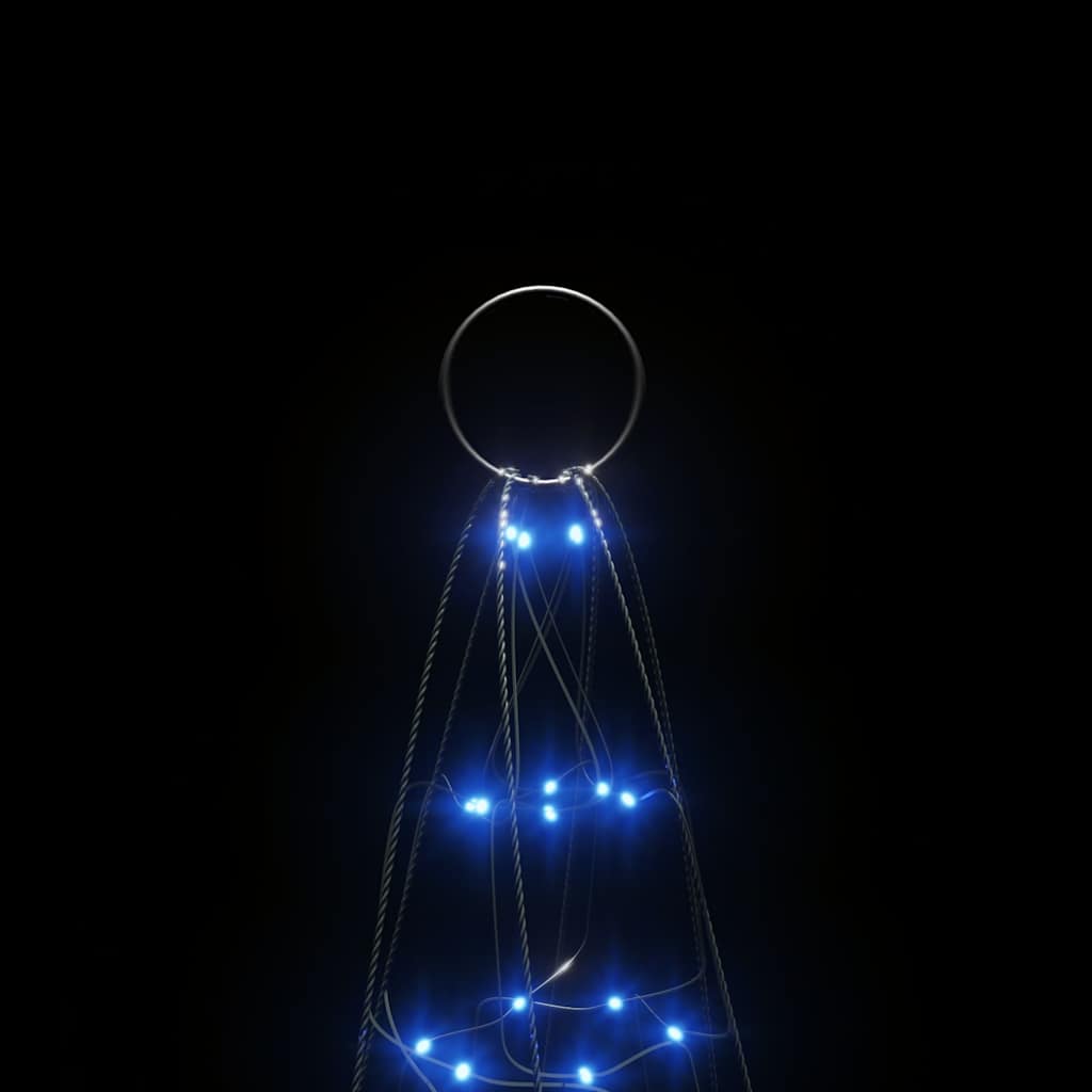 LED Christmas Tree on Flagpole 200 LEDs Blue 180 cm