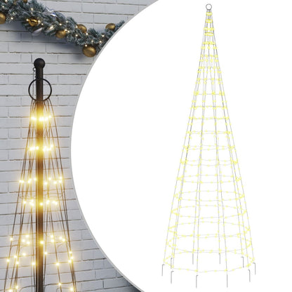 LED Christmas Tree on Flagpole 550 LEDs Warm White 300 cm