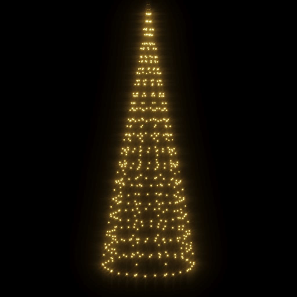 LED Christmas Tree on Flagpole 550 LEDs Warm White 300 cm
