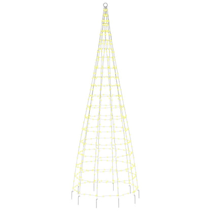 LED Christmas Tree on Flagpole 550 LEDs Warm White 300 cm